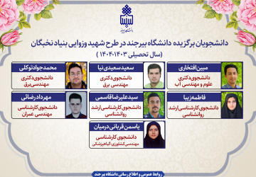 اعلام نام برگزیدگان طرح شهید وزوایی بنیاد نخبگان در دانشگاه بیرجند